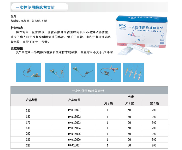 一次性使用静脉留置针